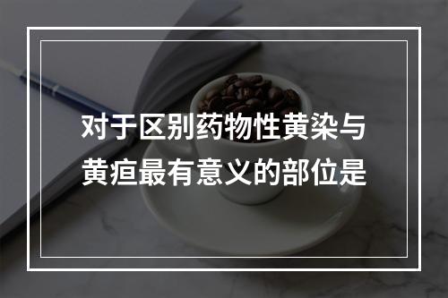 对于区别药物性黄染与黄疸最有意义的部位是