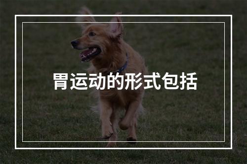 胃运动的形式包括