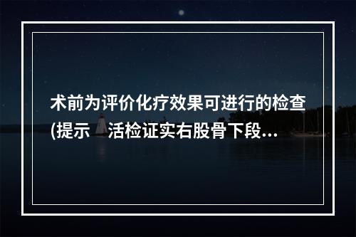 术前为评价化疗效果可进行的检查(提示　活检证实右股骨下段骨肉