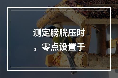 测定膀胱压时，零点设置于