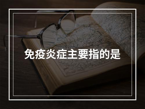 免疫炎症主要指的是