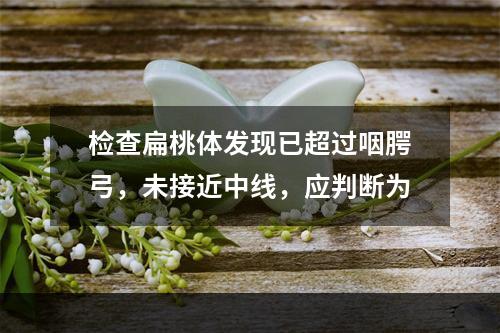 检查扁桃体发现已超过咽腭弓，未接近中线，应判断为