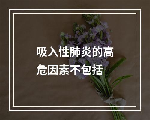 吸入性肺炎的高危因素不包括