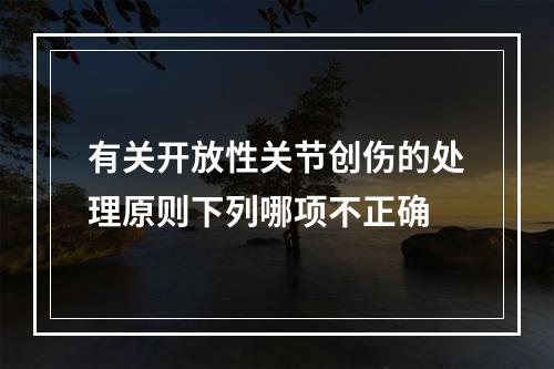 有关开放性关节创伤的处理原则下列哪项不正确