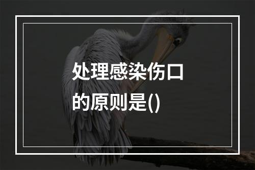 处理感染伤口的原则是()