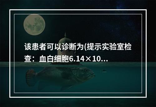 该患者可以诊断为(提示实验室检查：血白细胞6.14×10/L