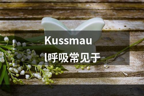 Kussmaul呼吸常见于