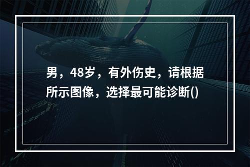 男，48岁，有外伤史，请根据所示图像，选择最可能诊断()