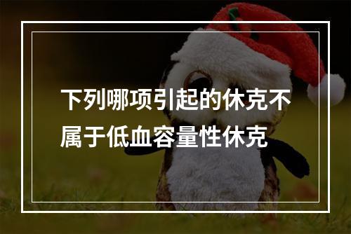 下列哪项引起的休克不属于低血容量性休克