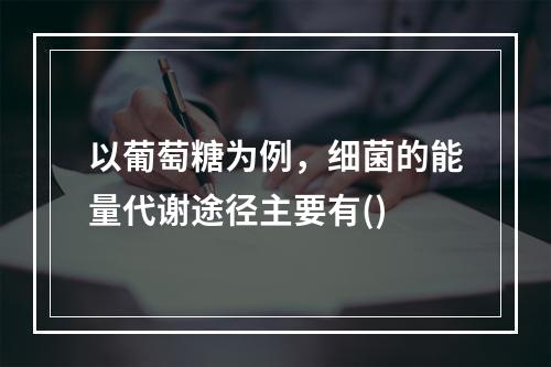 以葡萄糖为例，细菌的能量代谢途径主要有()