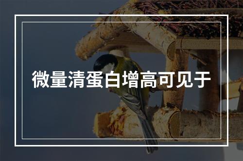 微量清蛋白增高可见于