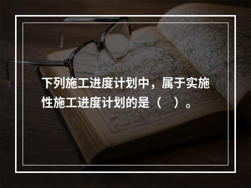 下列施工进度计划中，属于实施性施工进度计划的是（　）。