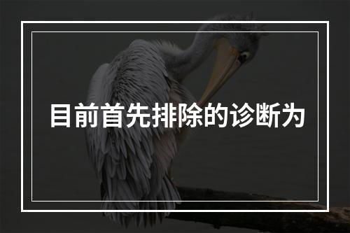 目前首先排除的诊断为