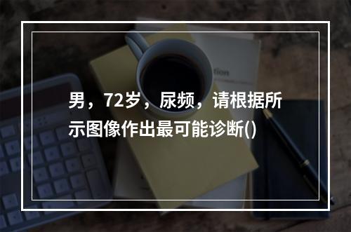 男，72岁，尿频，请根据所示图像作出最可能诊断()