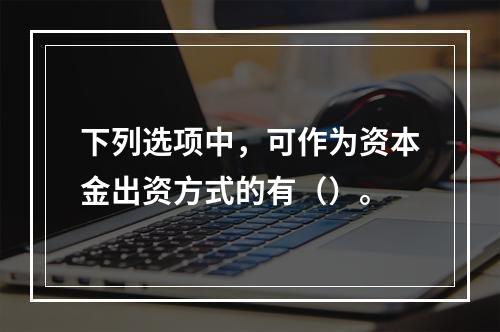 下列选项中，可作为资本金出资方式的有（）。