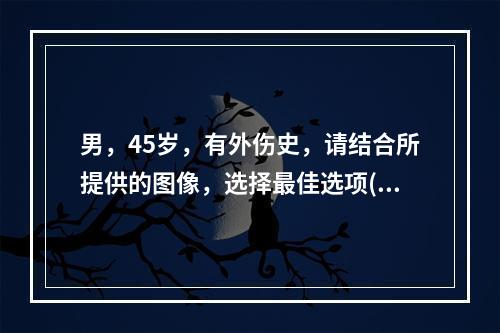 男，45岁，有外伤史，请结合所提供的图像，选择最佳选项()