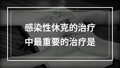 感染性休克的治疗中最重要的治疗是