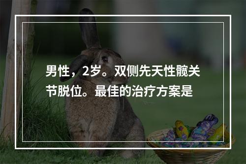 男性，2岁。双侧先天性髋关节脱位。最佳的治疗方案是