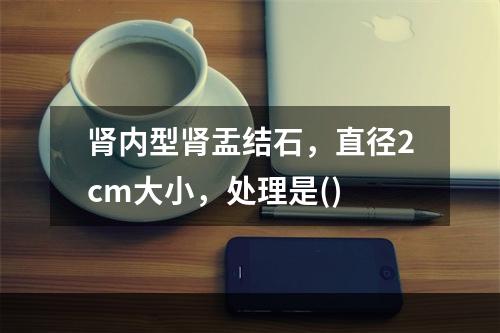 肾内型肾盂结石，直径2cm大小，处理是()