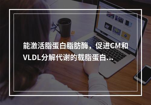 能激活脂蛋白脂肪酶，促进CM和VLDL分解代谢的载脂蛋白是