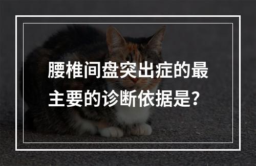 腰椎间盘突出症的最主要的诊断依据是？