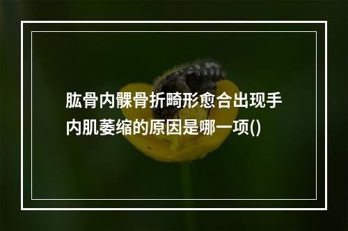 肱骨内髁骨折畸形愈合出现手内肌萎缩的原因是哪一项()