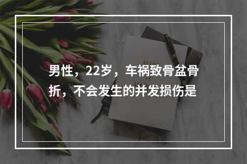 男性，22岁，车祸致骨盆骨折，不会发生的并发损伤是