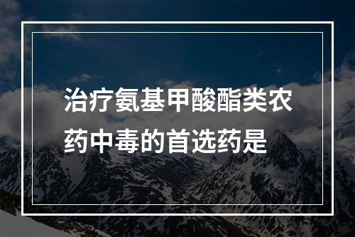 治疗氨基甲酸酯类农药中毒的首选药是