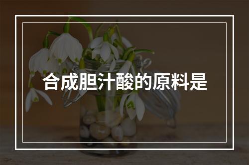 合成胆汁酸的原料是