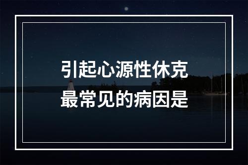 引起心源性休克最常见的病因是