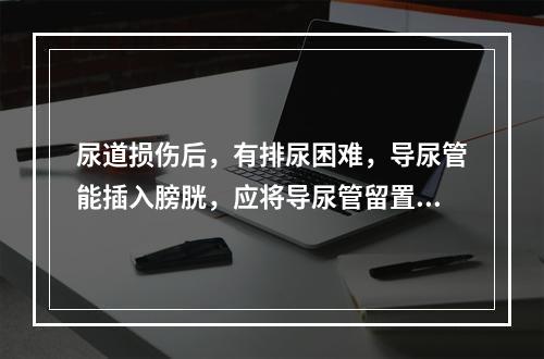 尿道损伤后，有排尿困难，导尿管能插入膀胱，应将导尿管留置多久