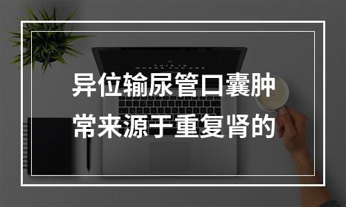 异位输尿管口囊肿常来源于重复肾的