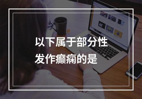 以下属于部分性发作癫痫的是