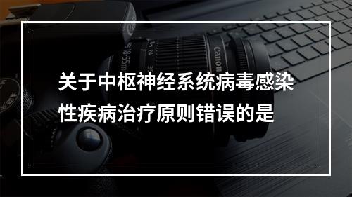 关于中枢神经系统病毒感染性疾病治疗原则错误的是