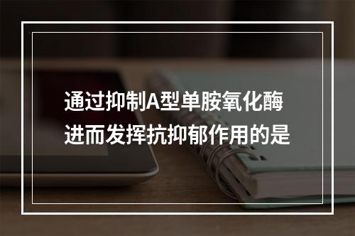 通过抑制A型单胺氧化酶进而发挥抗抑郁作用的是