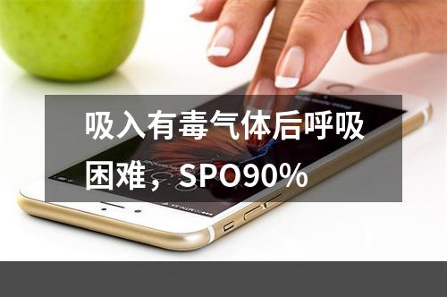 吸入有毒气体后呼吸困难，SPO90％