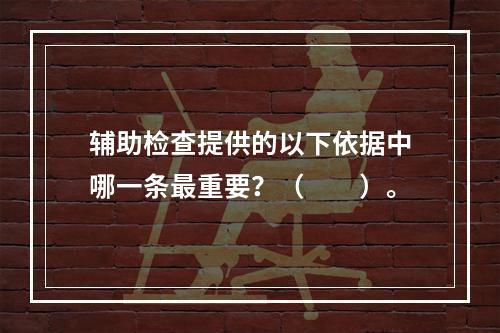 辅助检查提供的以下依据中哪一条最重要？（　　）。