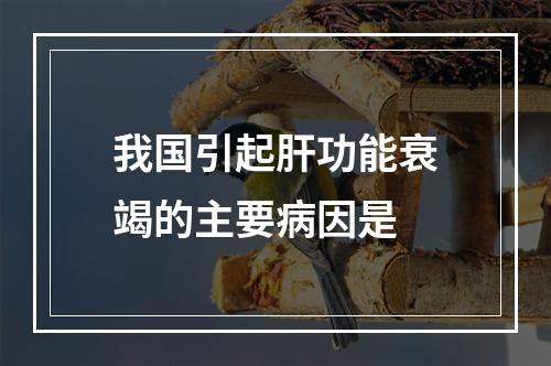 我国引起肝功能衰竭的主要病因是