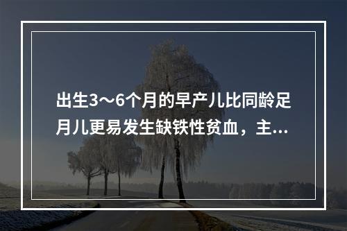 出生3～6个月的早产儿比同龄足月儿更易发生缺铁性贫血，主要原