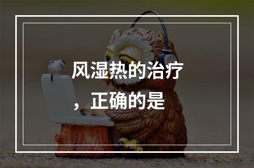 风湿热的治疗，正确的是