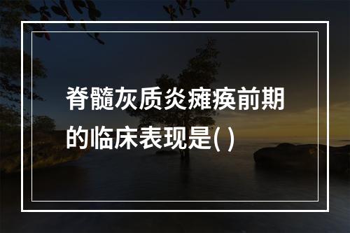 脊髓灰质炎瘫痪前期的临床表现是( )