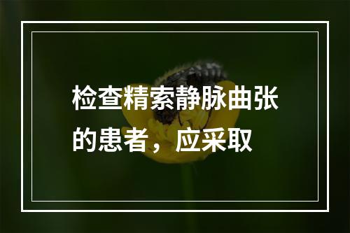 检查精索静脉曲张的患者，应采取