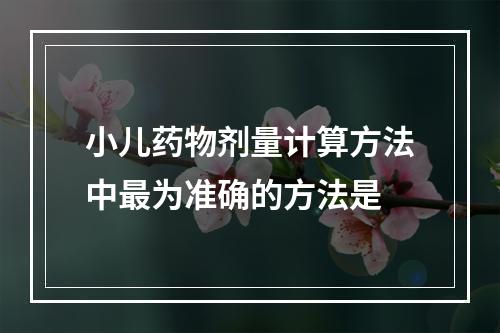 小儿药物剂量计算方法中最为准确的方法是