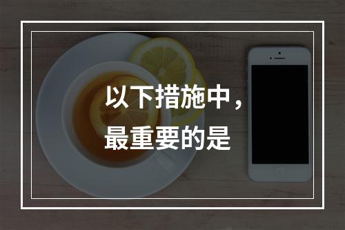 以下措施中，最重要的是