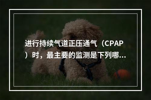 进行持续气道正压通气（CPAP）时，最主要的监测是下列哪一项