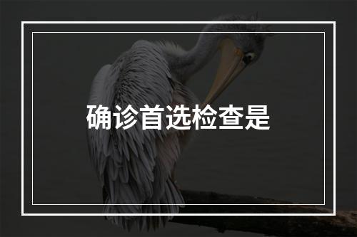 确诊首选检查是