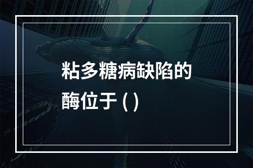 粘多糖病缺陷的酶位于 ( )