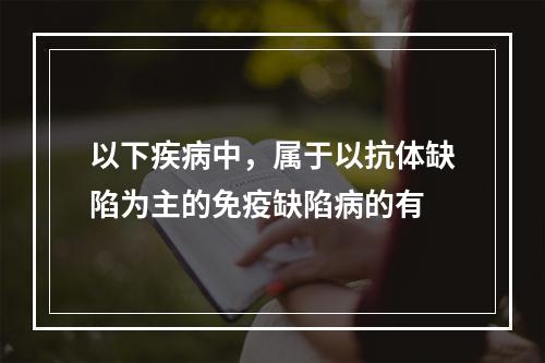 以下疾病中，属于以抗体缺陷为主的免疫缺陷病的有