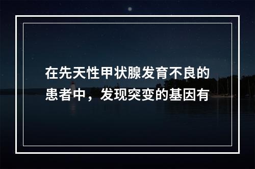 在先天性甲状腺发育不良的患者中，发现突变的基因有