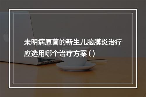 未明病原菌的新生儿脑膜炎治疗应选用哪个治疗方案 ( )